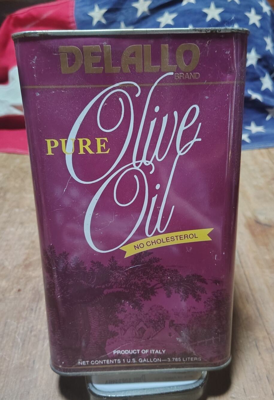 Vintage Delallo Olive Oil Advertising Tin Empty For Display Kitchen Decor (#2)
